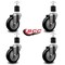 Service Caster 4'' Black Poly Wheel Swivel 1-7/8'' Expanding Stem Caster Set, 4PK SCC-EX20S414-PPUB-BLK-178-4 - alternate 4